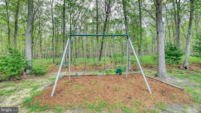 411 Spencer, Galloway, NJ 08205 - community jungle gym with a wooded view