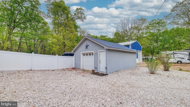 411 Spencer, Galloway, NJ 08205 - detached garage featuring fence and driveway