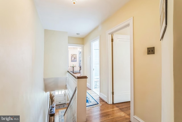 6427 Woodcrest Ave, Philadelphia, PA 19151 - hall featuring an upstairs landing, light wood-style floors, and baseboards