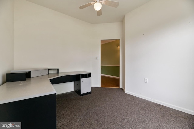 1 Grande Blvd, West Windsor, NJ 08550 - unfurnished office with ceiling fan, dark carpet, and baseboards
