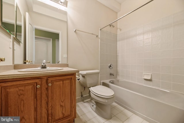 1 Grande Blvd, West Windsor, NJ 08550 - full bathroom featuring tile patterned floors,  shower combination, toilet, and vanity