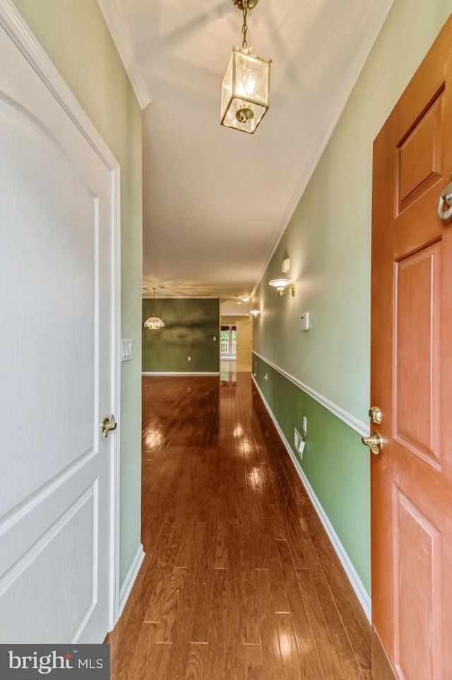 1 Grande Blvd, West Windsor, NJ 08550 - hallway featuring hardwood / wood-style floors, crown molding, and baseboards