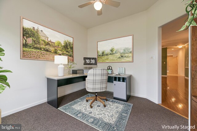 1 Grande Blvd, West Windsor, NJ 08550 - carpeted office featuring a ceiling fan and baseboards