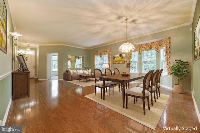 1 Grande Blvd, West Windsor, NJ 08550 - dining area with a chandelier, healthy amount of natural light, baseboards, and crown molding