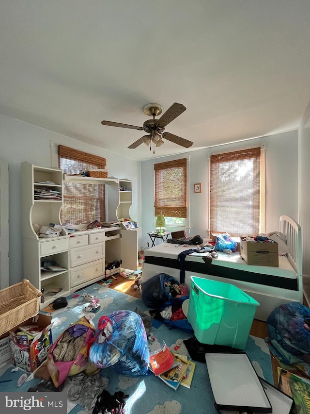 bedroom featuring a ceiling fan