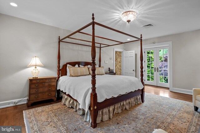 1182 Wrack Rd, Meadowbrook, PA 19046 - bedroom with access to outside, wood finished floors, baseboards, and recessed lighting