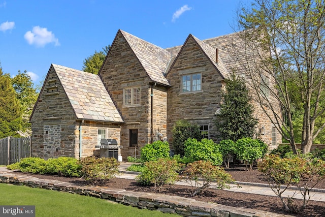 1182 Wrack Rd, Meadowbrook, PA 19046 - english style home with stone siding, a high end roof, and fence