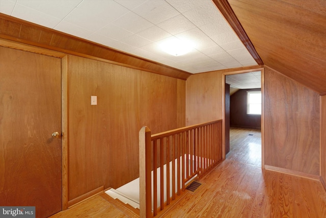 374 E Maple St, Dallastown, PA 17313 - hall featuring an upstairs landing, wood finished floors, and lofted ceiling