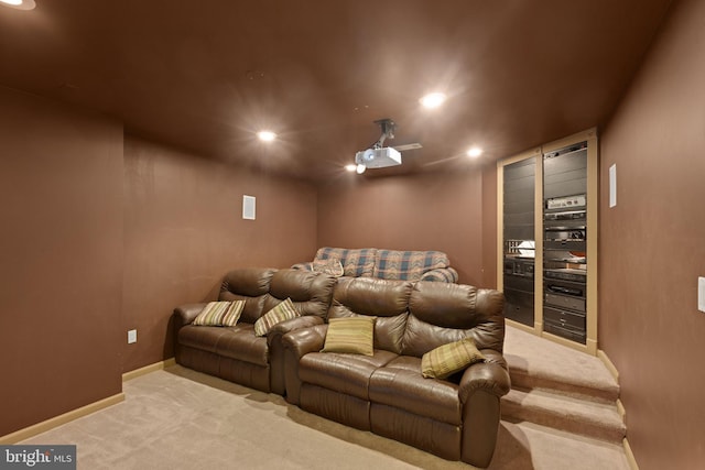 911 Echo Bay Ct, Gambrills, MD 21054 - cinema room with carpet flooring, recessed lighting, and baseboards