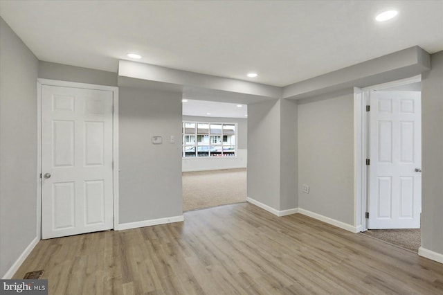 134 S Market St, New Cumberland, PA 17070 - empty room with baseboards, recessed lighting, and light wood-style flooring