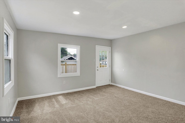 134 S Market St, New Cumberland, PA 17070 - empty room featuring carpet floors, baseboards, and recessed lighting