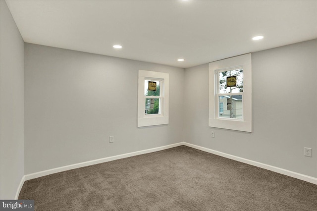 134 S Market St, New Cumberland, PA 17070 - spare room with dark carpet, recessed lighting, and baseboards