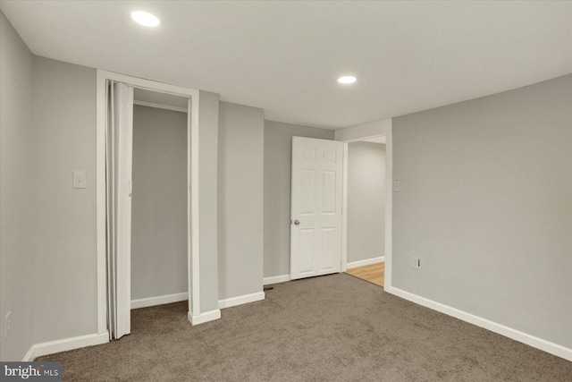 134 S Market St, New Cumberland, PA 17070 - unfurnished bedroom with carpet floors, recessed lighting, baseboards, and a closet