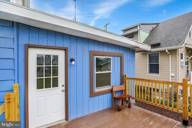 134 S Market St, New Cumberland, PA 17070 - view of exterior entry with a wooden deck and cooling unit
