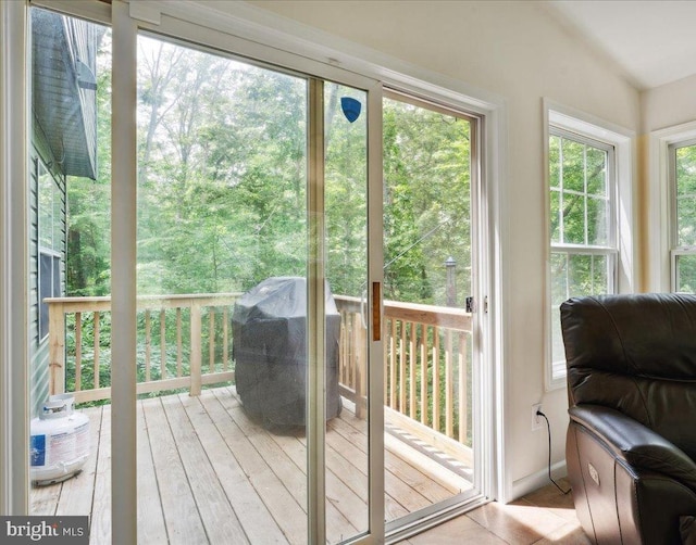 501 Macmillan Ct, Arnold, MD 21012 - doorway to outside featuring hardwood / wood-style floors and vaulted ceiling