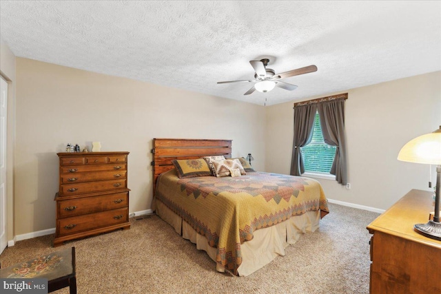 501 Macmillan Ct, Arnold, MD 21012 - bedroom with carpet floors, baseboards, a ceiling fan, and a textured ceiling