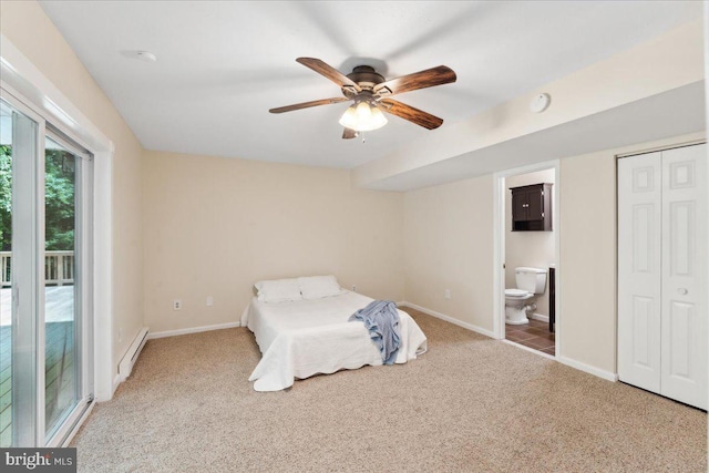 501 Macmillan Ct, Arnold, MD 21012 - unfurnished bedroom featuring a baseboard radiator, carpet floors, baseboards, and ensuite bath