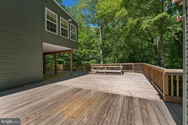 501 Macmillan Ct, Arnold, MD 21012 - wooden deck with view of wooded area