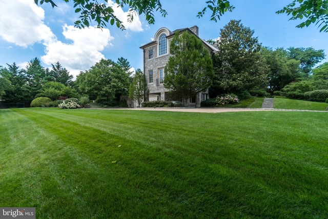 view of green lawn