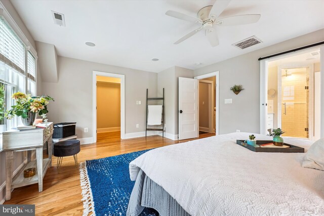 203 Spring Ave, Takoma Park, MD 20912 - bedroom featuring light wood-type flooring, baseboards, and a ceiling fan