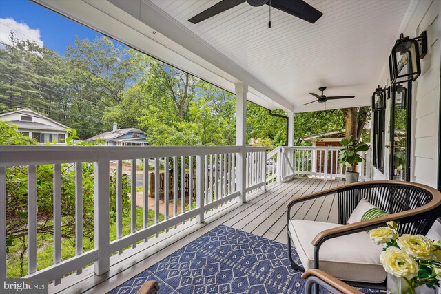 203 Spring Ave, Takoma Park, MD 20912 - wooden deck featuring a ceiling fan
