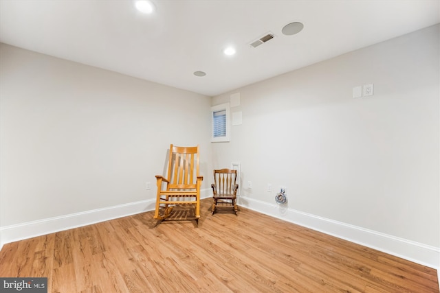 203 Spring Ave, Takoma Park, MD 20912 - sitting room with light wood-type flooring, baseboards, and recessed lighting