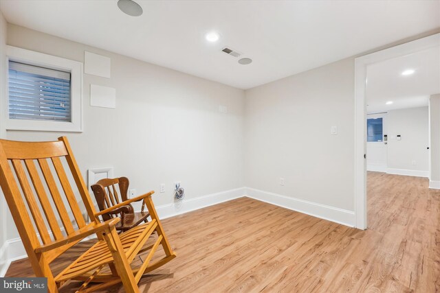 203 Spring Ave, Takoma Park, MD 20912 - living area featuring light wood-style floors, baseboards, and recessed lighting