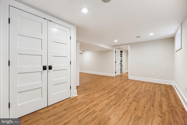 203 Spring Ave, Takoma Park, MD 20912 - finished basement featuring baseboards, light wood-style floors, and recessed lighting