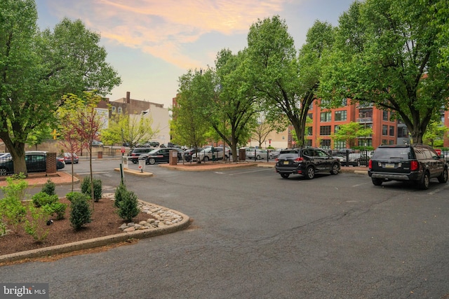 parking at dusk with uncovered parking