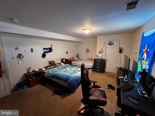 bedroom with carpet