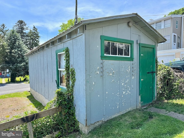 view of shed