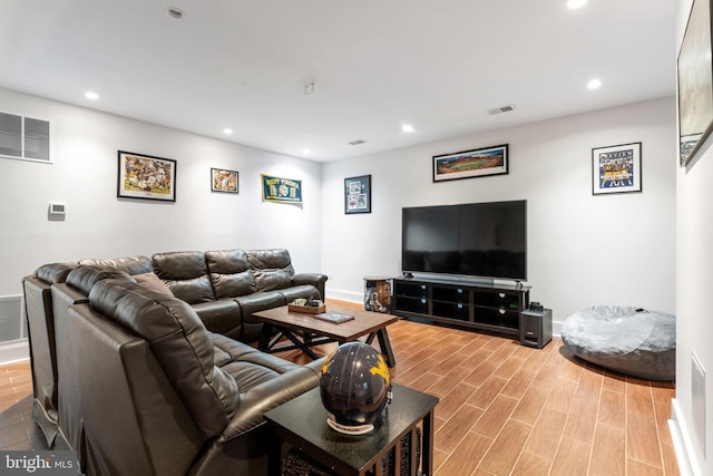 5194 Chase Ln, Midland, VA 22728 - living area with baseboards, recessed lighting, and light wood-style flooring