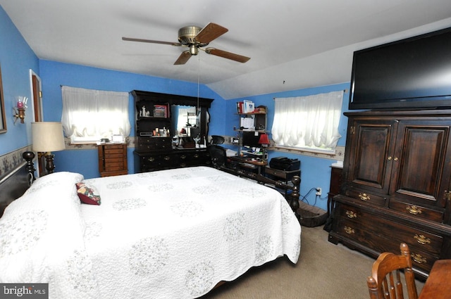 400 S Arthur Dr, Edgewater Park, NJ 08010 - bedroom featuring carpet flooring, a ceiling fan, and lofted ceiling