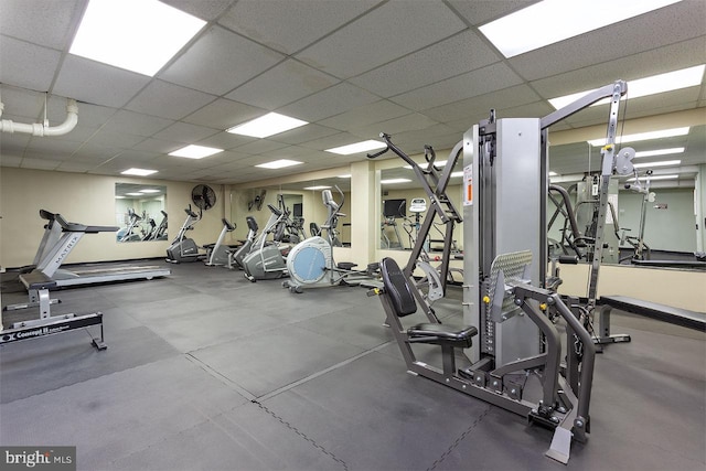 4600 Duke St Unit 512, Alexandria, VA 22304 - gym with a paneled ceiling