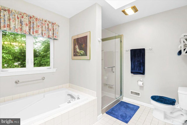 21 Bright Summer Way, Glenmoore, PA 19343 - full bathroom with a shower stall, tile patterned flooring, a bath, and toilet
