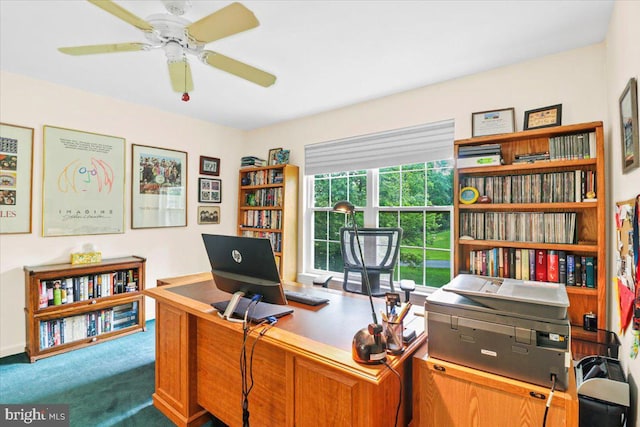 21 Bright Summer Way, Glenmoore, PA 19343 - office area with carpet floors and ceiling fan