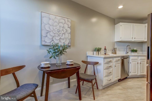 2129 Florida Ave NW Unit 507, Washington, DC 20008 - bar area with dishwasher, baseboards, a sink, and recessed lighting