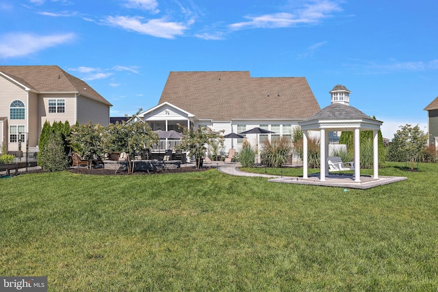 355 Dillon Cir, Middletown, DE 19709 - back of property with a gazebo and a lawn