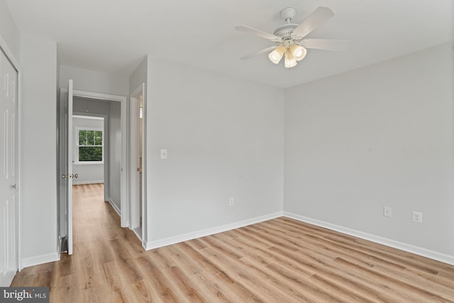 3823 9th Rd S, Arlington, VA 22204 - unfurnished room featuring light wood-style floors, ceiling fan, and baseboards