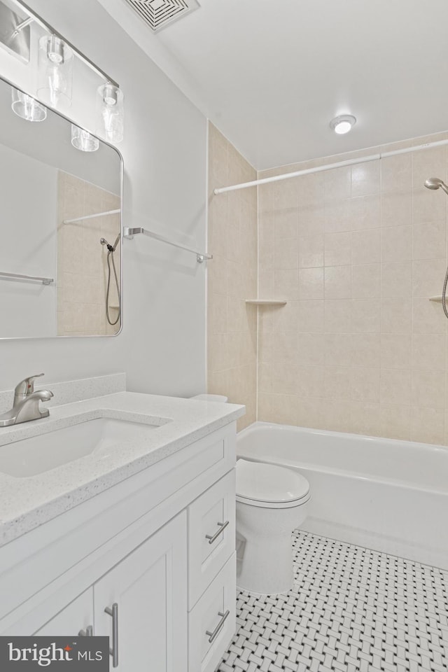 3823 9th Rd S, Arlington, VA 22204 - bathroom with toilet, bathing tub / shower combination, vanity, and tile patterned flooring