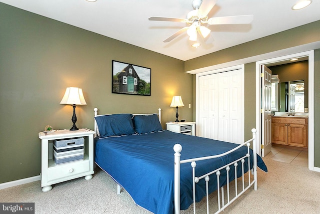175 Roman Ridge Rd Unit 15, Oakland, MD 21550 - bedroom featuring carpet flooring, a sink, a closet, recessed lighting, and baseboards