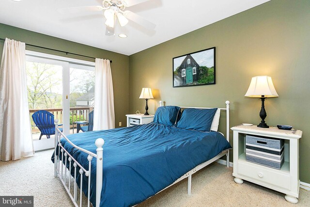 175 Roman Ridge Rd Unit 15, Oakland, MD 21550 - carpeted bedroom featuring access to exterior, a ceiling fan, baseboards, and recessed lighting