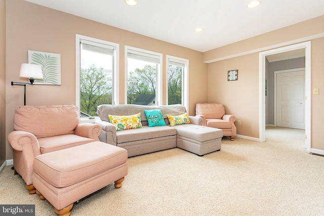 175 Roman Ridge Rd Unit 15, Oakland, MD 21550 - living room featuring recessed lighting, baseboards, and carpet