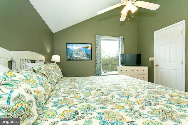 175 Roman Ridge Rd Unit 15, Oakland, MD 21550 - bedroom featuring lofted ceiling and ceiling fan