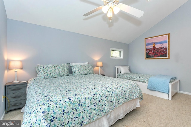175 Roman Ridge Rd Unit 15, Oakland, MD 21550 - carpeted bedroom with lofted ceiling, baseboards, and ceiling fan