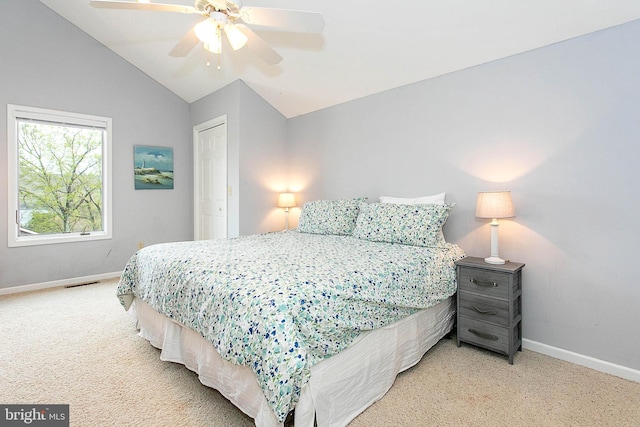 175 Roman Ridge Rd Unit 15, Oakland, MD 21550 - bedroom with light carpet, baseboards, lofted ceiling, and a closet