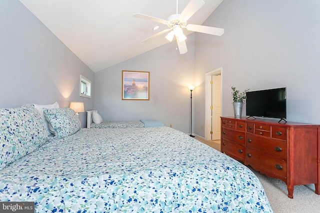 175 Roman Ridge Rd Unit 15, Oakland, MD 21550 - bedroom featuring light colored carpet, lofted ceiling, baseboards, and ceiling fan