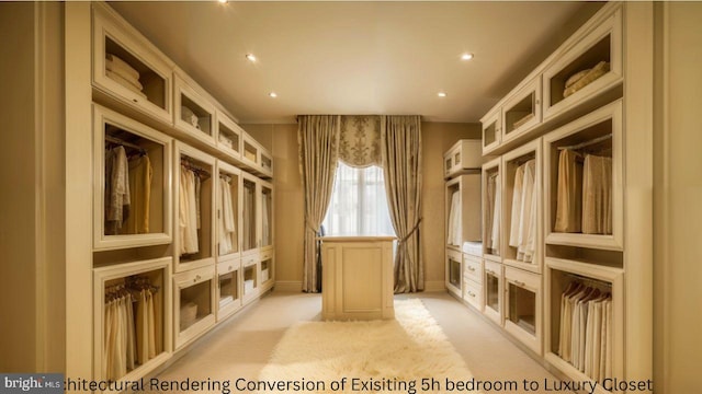 mudroom featuring recessed lighting, baseboards, and light colored carpet