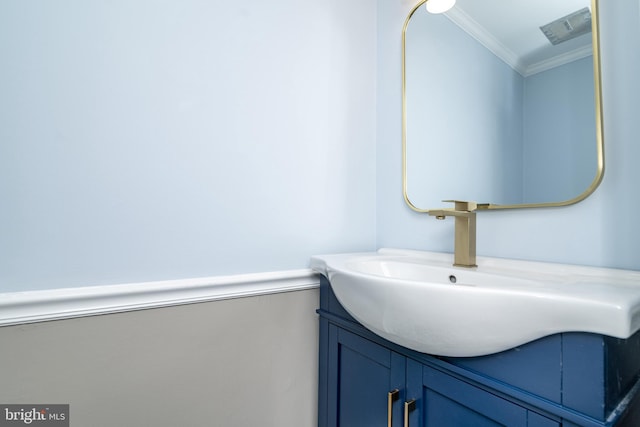 203 Shenandoah Rd, Cinnaminson, NJ 08077 - bathroom with ornamental molding and vanity