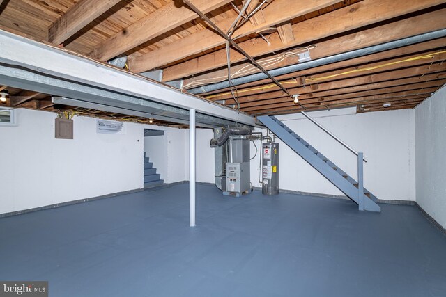 203 Shenandoah Rd, Cinnaminson, NJ 08077 - basement with stairway, water heater, and heating unit